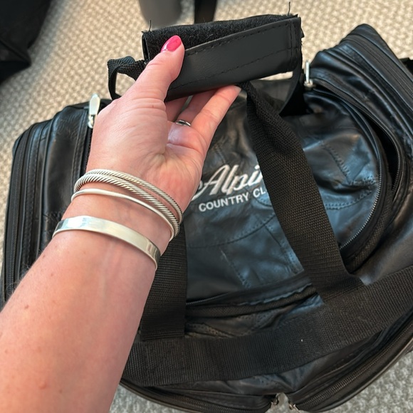 Black Leather Duffel Bag, USED ONCE!!! - Picture 2 of 14